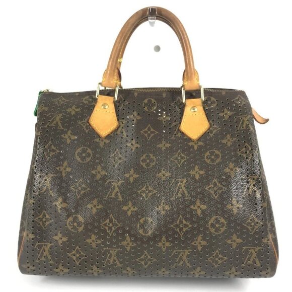 LOUIS VUITTON M95181 MonogramPerfo Speedy30 Tote Bag Hand Bag Green/Brown - Picture 2 of 16